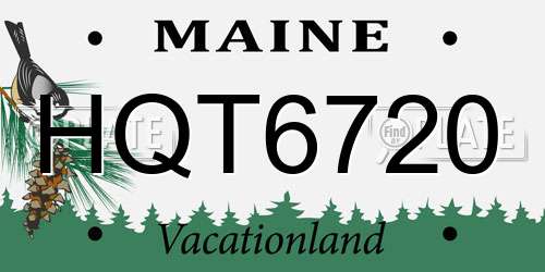 HQT6720 Maine License Plate