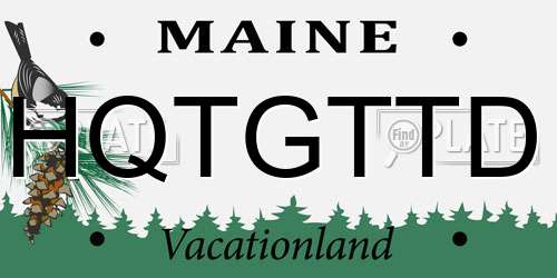 HQTGTTD Maine License Plate