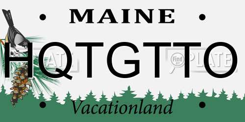 HQTGTTO Maine License Plate