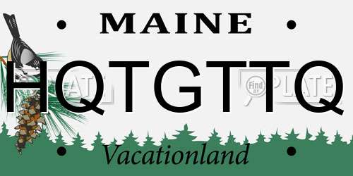HQTGTTQ Maine License Plate