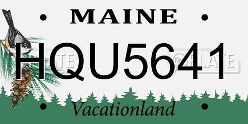 HQU5641 Maine License Plate