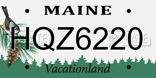 HQZ6220 Maine License Plate