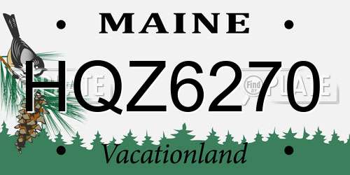 HQZ6270 Maine License Plate