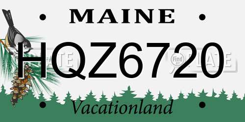 HQZ6720 Maine License Plate