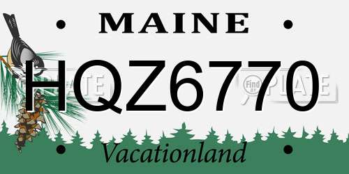 HQZ6770 Maine License Plate
