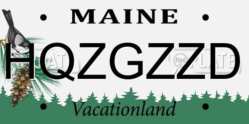 HQZGZZD Maine License Plate