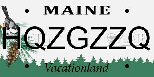 HQZGZZQ Maine License Plate