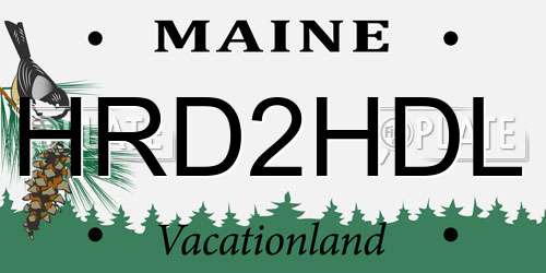 HRD2HDL Maine License Plate