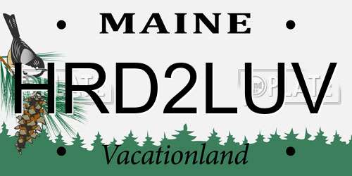 HRD2LUV Maine License Plate