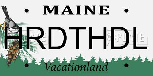 HRDTHDL Maine License Plate