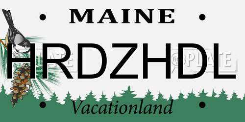 HRDZHDL Maine License Plate