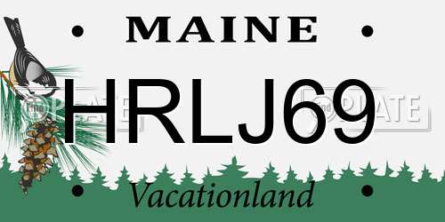 HRLJ69 Maine License Plate