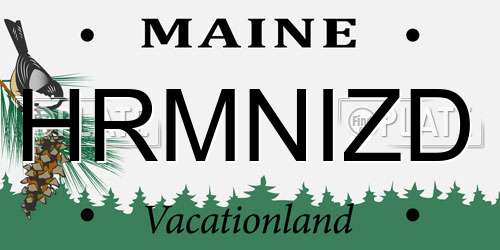 HRMNIZD Maine License Plate