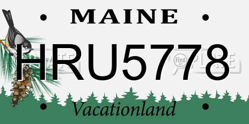 HRU5778 Maine License Plate