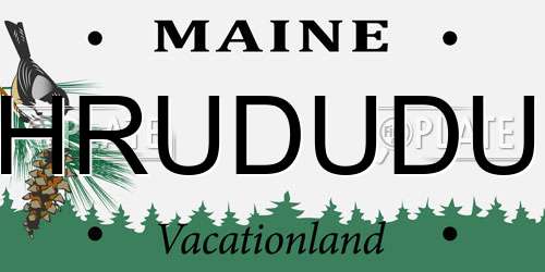 HRUDUDU Maine License Plate