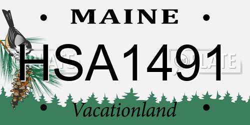 HSA1491 Maine License Plate