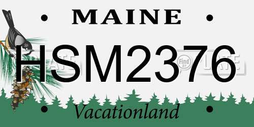 HSM2376 Maine License Plate