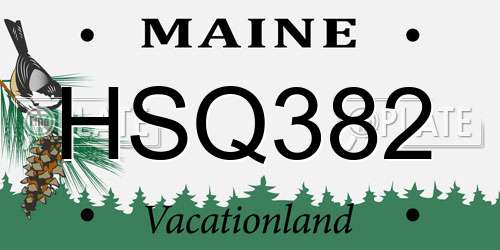HSQ382 Maine License Plate