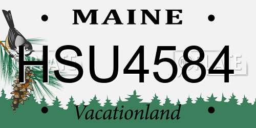 HSU4584 Maine License Plate