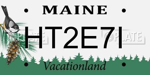 HT2E7I Maine License Plate