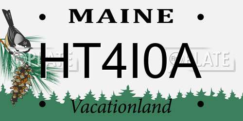 HT4I0A Maine License Plate