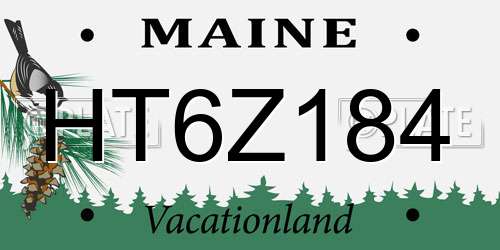 HT6Z184 Maine License Plate