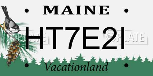 HT7E2I Maine License Plate