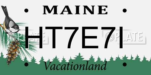 HT7E7I Maine License Plate
