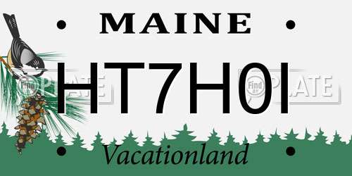 HT7H0I Maine License Plate