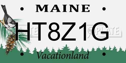 HT8Z1G Maine License Plate