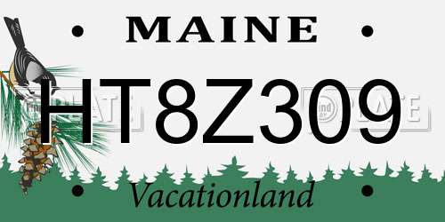 HT8Z309 Maine License Plate
