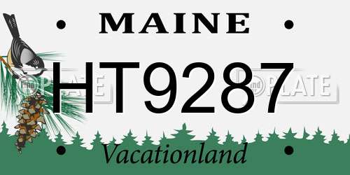 HT9287 Maine License Plate