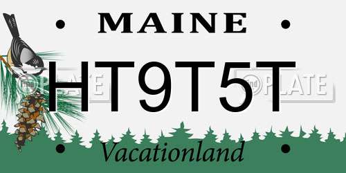 HT9T5T Maine License Plate