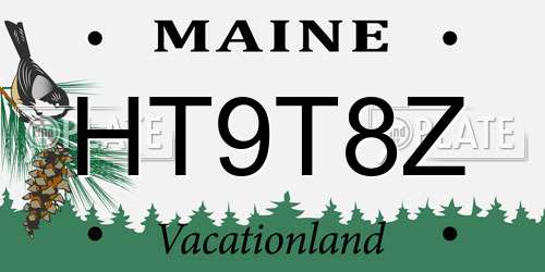 HT9T8Z Maine License Plate