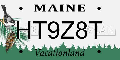 HT9Z8T Maine License Plate