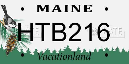 HTB216 Maine License Plate