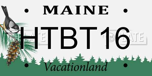 HTBT16 Maine License Plate