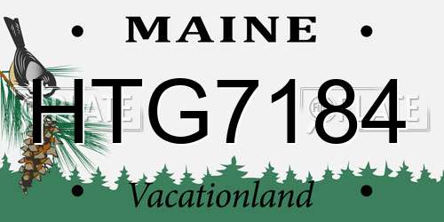 HTG7184 Maine License Plate