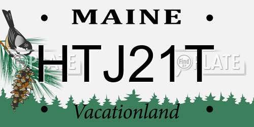 HTJ21T Maine License Plate