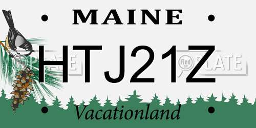 HTJ21Z Maine License Plate