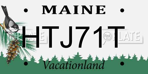 HTJ71T Maine License Plate