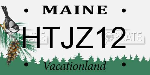 HTJZ12 Maine License Plate