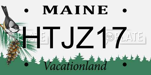 HTJZ17 Maine License Plate