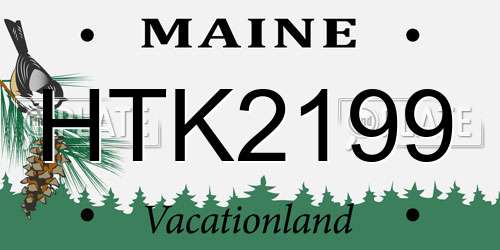 HTK2199 Maine License Plate