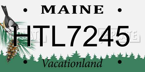 HTL7245 Maine License Plate