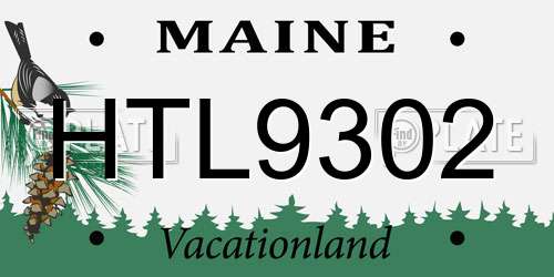 HTL9302 Maine License Plate