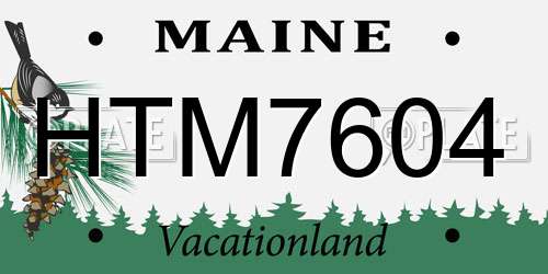 HTM7604 Maine License Plate