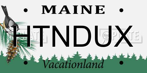 HTNDUX Maine License Plate
