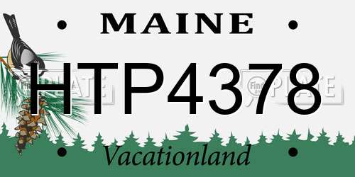 HTP4378 Maine License Plate