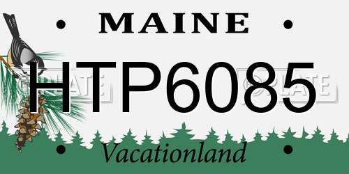 HTP6085 Maine License Plate